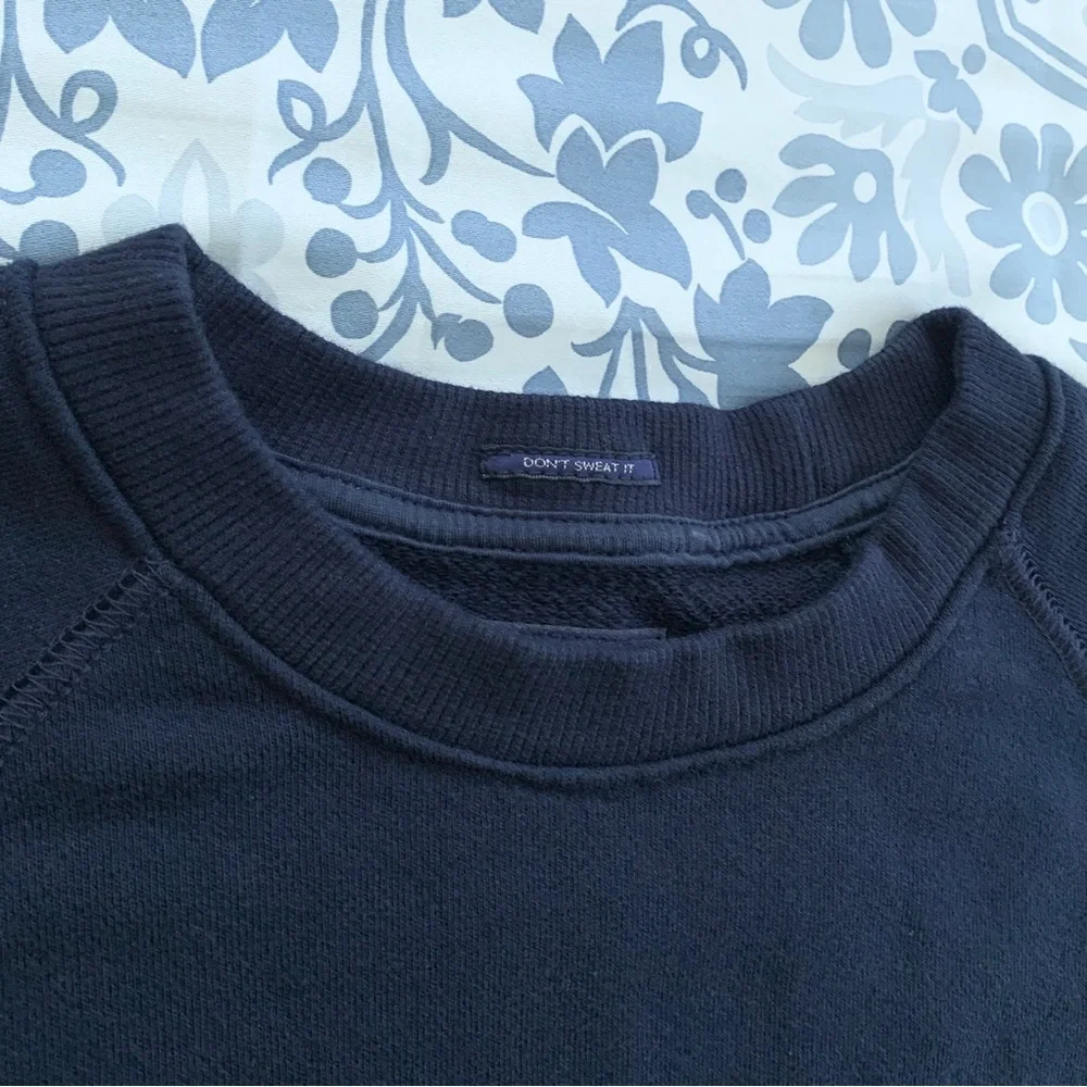 Mother The Raw Sleeve Square Sweatshirt Top *Goes South* Navy Rainbow Sz S - Picture 10 of 14